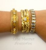 Conjunto de pulseiras dourado luxo