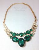 Maxi colar de strass verde