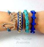 Conjunto azul de pulseiras