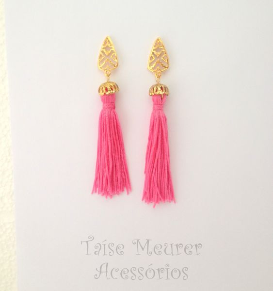 Brinco tassel rosa