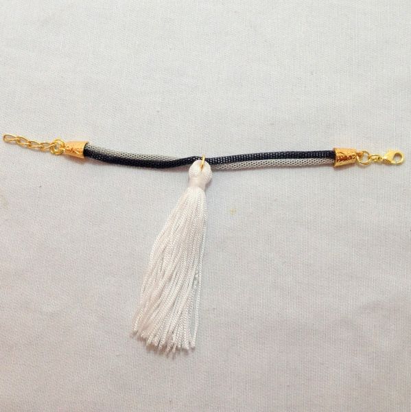 Pulseira com franja tassel branca