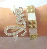 Mini Conjunto branco de pulseiras