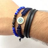 Conjunto masculino de 3 pulseiras