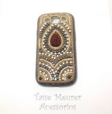 Case customizada com strass preta para Galaxy S3