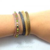 Conjunto de 4 pulseiras de malha italiana