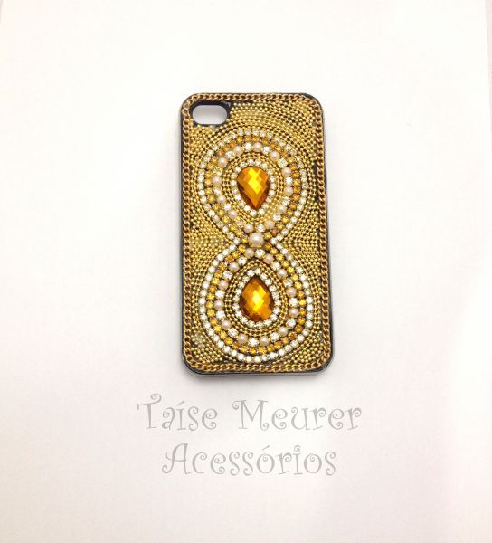 Case customizada com strass infinito para Iphone 4g/4s